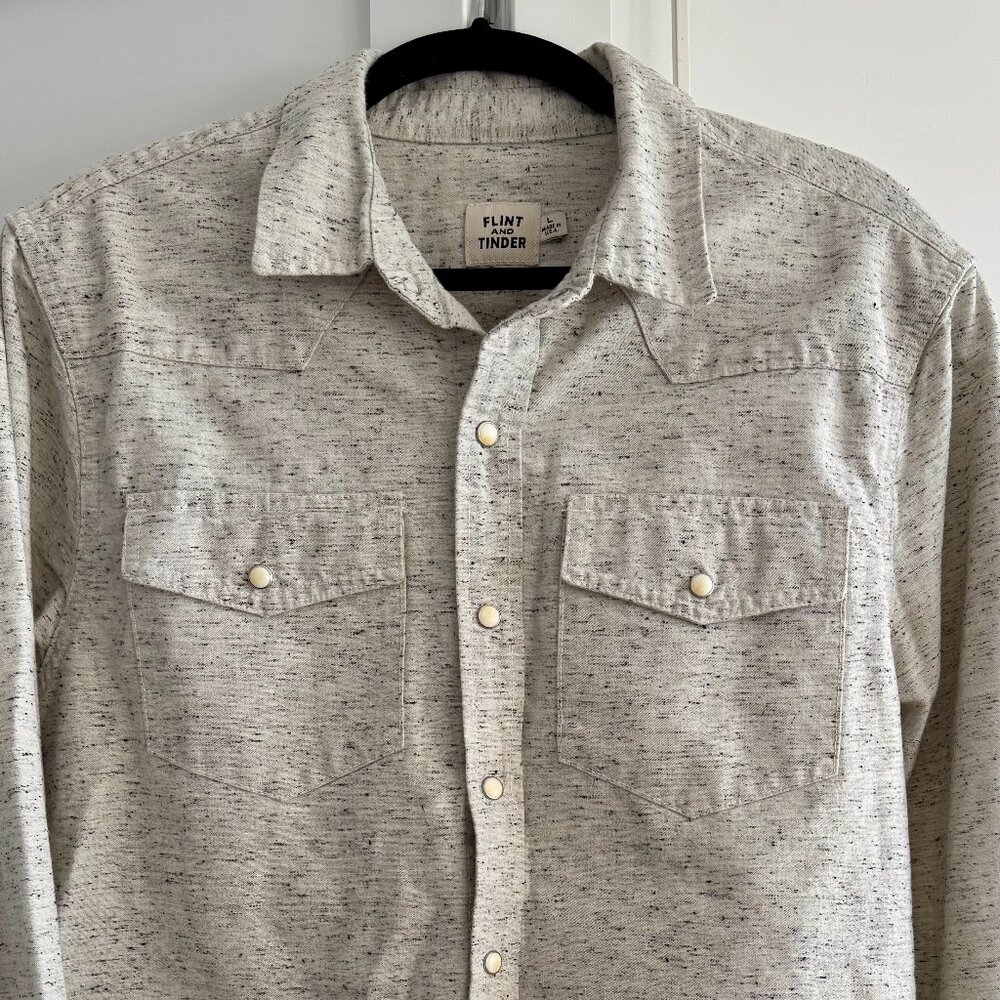 Huckberry Flint and Tinder Bone Button Western Shirt size L